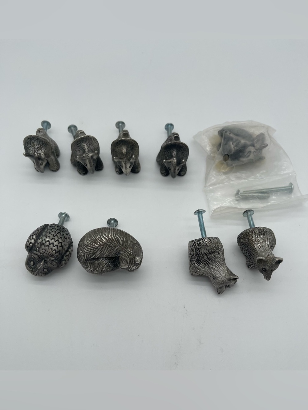 Pewter Metal Drawer Pull/knob Kitchen Cabinet Dresser Betsy Fields Set Of 9